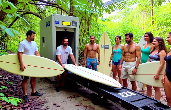 Board scanner in place at Baker entrance